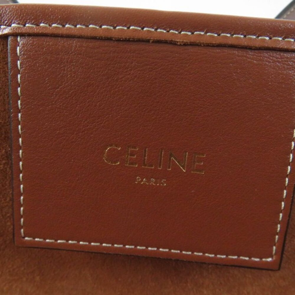 Celine Du3.04 lu Cuir Triomphe Coufant Medium Tote Bag Tan Smooth Calfskin - Picture 11 of 13